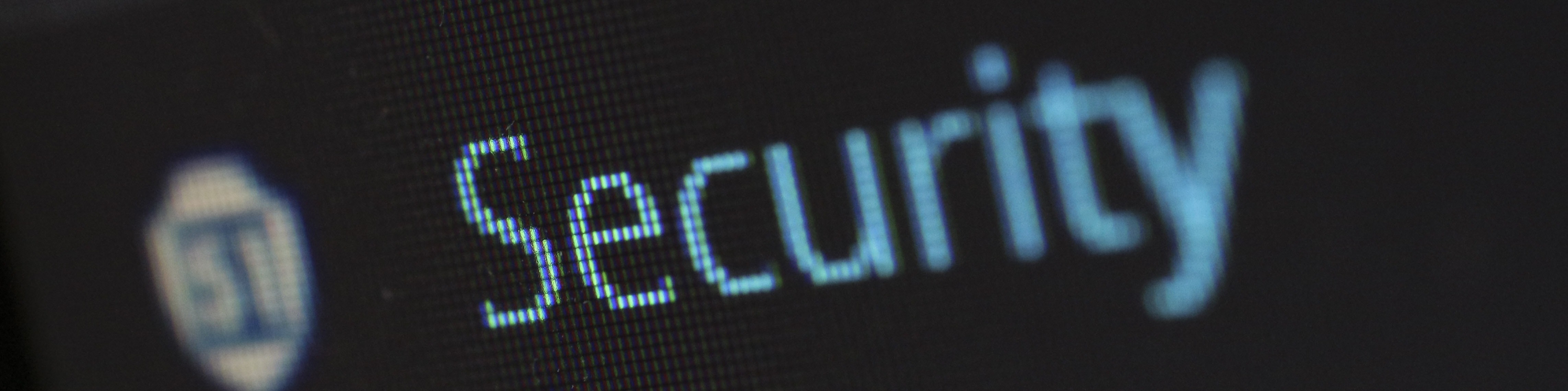 Security logo on computer screen